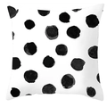 Minimalist black and white polka dot pillow cover with modern geometric Nordic style - Ink Texture Black Polka Dots (DRD252-27) / 45x45CM (No Core)