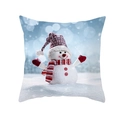 Kerst kussenhoes met sneeuwpop motief en rode sjaal voor een feestelijke woonkamer - Sneeuwpop met Rode Ruitjes Puntmuts (DRD194-22) / 45x45CM (Zonder Kern)