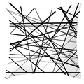 Minimalist black and white geometric throw pillow case with abstract line art - Intricate Black White Scribble Pattern (DRD252-24) / 45x45CM (No Core)