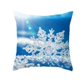 Kerst kussensloop sneeuwpop model met blauwe sneeuwvlok kristalpatronen voor decor - Hoge Definitie Sneeuwvlok in Donkerblauw (DRD194-29) / 45x45CM (Zonder Kern)