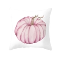 Detailed view of square white cushion cover featuring watercolor pink pumpkin print - Pink Gouache Pumpkin Style (DRD255-17)