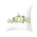 Square white Thanksgiving pumpkin pillow cover with elegant watercolor autumn harvest design - Elegant Watercolor Triple Pumpkin Style (DRD255-34)