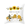 Quadratischer Bienen Gnom Sonnenblumen Kissenbezug mit Sweet As Can Bee Aufdruck - Drei Gnome Floral (DRD236-6)
