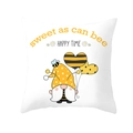 Quadratischer Kissenbezug mit Bienen-Gnom und Sweet as can bee Text auf Stoff - Gnom Mit Herzballon (DRD236-7)