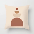 Nordic Morandi pillowcase featuring modern abstract geometric art and circles - Standard Size Without Core / Earth Tone Abstract Geometric Style (CRD29-9)