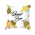 Kissenbezug mit Sweet Bee Gnom und Sonnenblumen, gelbe Streifen und Punktmuster - Gnom Gänseblümchen Mix (DRD236-10)