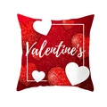 Valentinstag Kissenbezug in hellem Rot mit Glitzerherz Mustern und Schriftzug - 45x45 cm / Valentine's Glitzerherz (DRD316-9)