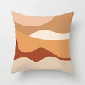 Minimalist square pillow cover with abstract geometric patterns in earth tones - Standard Size Without Core / Earth Tone Block Splicing Style (CRD29-14)