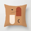 Terracotta geometric abstract pattern on Nordic style Morandi square pillow cover - Standard Size Without Core / Minimalist Geometric Bohemian Style (CRD29-15)
