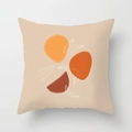 Minimalist Nordic cushion cover featuring orange and brown abstract geometric shapes - Standard Size Without Core / Minimalist Abstract Geometric Block Style (CRD29-16)