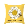 Gelber Kissenbezug mit Sonnenblumen und Bienenmotiv Sweet As Can Bee Aufdruck - Sonnenblume Biene Gelber Stil (DRD236-16)