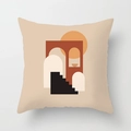 Nordic Morandi pillow cover featuring bohemian abstract geometric arch and stairs - Standard Size Without Core / Bohemian Abstract Archway Style (CRD29-17)