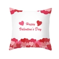 Quadratischer Kissenbezug zum Valentinstag mit roten Herzen auf weißem Grund - 45x45 cm / Gestapelte Herzen Oben Unten (DRD316-14)