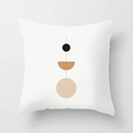 Minimalist Nordic square pillowcase featuring burnt orange geometric circle art - Standard Size Without Core / Nordic Minimalist Line Geometric Style (CRD29-18)