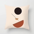 Nordic minimalist cushion cover with abstract geometric patterns in warm earthy tones - Standard Size Without Core / Minimalist Geometric Diagonal Style (CRD29-21)