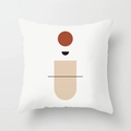 Nordic Morandi pillow cover with abstract geometric patterns on white fabric - Standard Size Without Core / Modern Simple Abstract Block Style (CRD29-22)