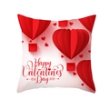 Quadratischer Valentinstag Kissenbezug mit roten Herzballons und Happy Valentine's Day Text - 45x45 cm / Happy Valentine's Day Herzballon (DRD316-20)