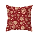 Nordic Christmas pillow case in deep red with golden snowflakes and stars pattern - Red Golden Star Snowflake Style (DRD257-22)