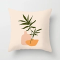 Morandi style cushion cover with modern floral art and pink orange abstract vase - Standard Size Without Core / Modern Abstract Vessel Leaf Style (CRD29-32)