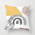 Modern abstract Morandi pillow case with yellow and grey geometric art patterns - Standard Size Without Core / Abstract Geometric Wave Dots Style (CRD29-33)
