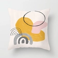 Modern Morandi style throw pillow case featuring minimalist abstract geometric patterns - Standard Size Without Core / Nordic Minimalist Art Ring Style (CRD29-34)