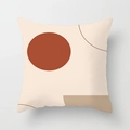 Minimalist Nordic square pillow cover with terracotta red and sand geometric shapes - Standard Size Without Core / Terracotta Geometric Minimalist Style (CRD29-35)