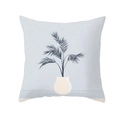 Detailed view of Nordic style square cushion cover featuring a potted plant illustration - 18x18 Inch / Minimalist Potted Plant (DRD261-7)