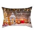 Detail van lendenkussenhoes met Merry Christmas-print en feestelijke lantaarn - Drd259-1 / 30*50cm (Zonder kussenvulling)