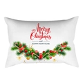 Weißer Weihnachts-Lendenkissenbezug mit festlichem Merry Christmas Aufdruck - 30x50cm (Nur Bezug) / Weiße Kranzstil(DRD259-6)