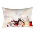 Rechteckiger Weihnachts-Lendenkissenbezug mit weißer Laterne und roten Ornamenten - 30x50cm (Nur Bezug) / Eisblauer Laternenstil(DRD259-8)