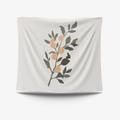 Morandi abstract tapestry with minimalist botanical print and soft citrus orange fruit - Brushed Fabric-95X73 / Orange Fruit Branches (GT34-11)