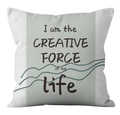 Detail of canvas pillowcase texture with creative text and wave patterns - Inspirational Slogan Wave Style (CRD34-9)