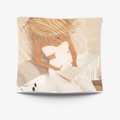 Square pillowcase with Morandi abstract woman reading in large straw hat illustration - Brushed Fabric-95X73 / Reading Woman with Large Hat (GT34-18)