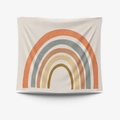 Bohemian rainbow tapestry in terracotta and earth tones for minimalist wall decor - Brushed Fabric-95X73 / Morandi Rainbow (GT34-20)