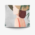 Modern Morandi art pillow cover featuring an abstract woman silhouette and tropical leaves - Brushed Fabric-95X73 / Red Figure and Tropical Leaves (GT34-21)