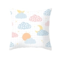 Cartoon animal pillowcase featuring sun and moon patterns on blue checkered background - 18x18 Inch / Sun Moon Cloud Style (DRD234-8)