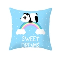 Square sky blue pillowcase with panda on rainbow and Sweet Dreams text design - 18x18 Inch / Rainbow Panda Style (DRD234-9)