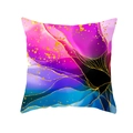 Detail of blue and pink abstract ink pillowcase with gold foil marble texture accents - Pink Purple Azure Gold Foil Style (DRD267-15)