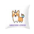 Unicorn Corgi square pillowcase with white fabric and colorful cartoon illustration - 18x18 Inch / Unicorn Corgi Style (DRD234-10)