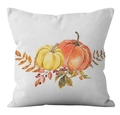 Thanksgiving pumpkin gnome pillow cover made of soft velvet with watercolor fall leaves - Pumpkin Style