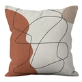 Detail of modern abstract pillowcase with geometric shapes and minimalist black lines - 18x18 Inch / Modern Minimalist Lines Geometric Blocks (CRD39-13)