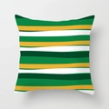 Modern square pillow cover featuring green and white wavy stripe patterns for home decor - 18x18 Inch / Modern Colorful Stripes (DRD268-13)