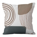 Detail showing Nordic abstract geometric pattern on a high-quality velvet pillowcase - 18x18 Inch / Nordic Abstract Art Geometric Blocks (CRD39-23)