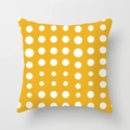 Square mustard yellow throw pillow cover with white polka dot pattern and matte texture - 18x18 Inch / Ginger Yellow White Dots (DRD268-12)