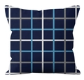 Navy blue geometric plaid square decorative throw pillow cover in soft short plush - 18x18 Inch / Navy Blue Grid (CRD17-16)