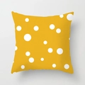 Modern square pillowcase with white polka dots on mustard yellow fabric texture - 18x18 Inch / Ginger Yellow White Polka Dots (DRD268-18)