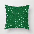 Square dark green throw pillow cover with white polka dot pattern for home decor - 18x18 Inch / Dark Green White Dots (DRD268-17)