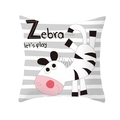 Modern square zebra pillow cover with striped pattern and cartoon animal design - 18x18 Inch / Striped Zebra Style (DRD234-24)