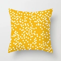 Daisy series pillow cover featuring bright yellow fabric with white polka dot pattern - 18x18 Inch / Yellow White Irregular Dots (DRD268-16)