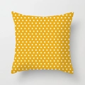 Yellow square pillow cover with white polka dot pattern for modern home decor - 18x18 Inch / Bright Yellow White Dots (DRD268-11)